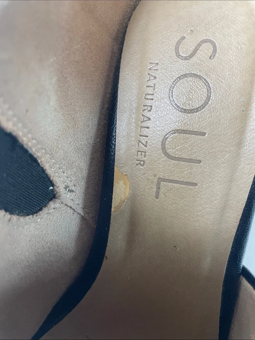 SOUL NATURALIZER Black Faux Leather CHLOE Block Heel Open Toe Sandal Bootie 6.5